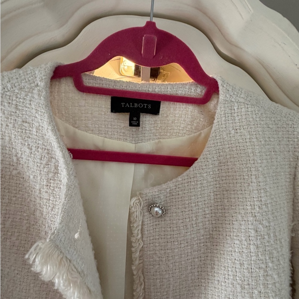 Talbots Cream Textured Jacket - Picture 4 of 4